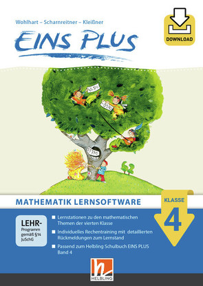 EINS PLUS 4 Mathematik Lernsoftware – Box mit Booklet und Download-Code von Kleißner,  Elisa, Scharnreiter,  Michael, Wohlhart,  David