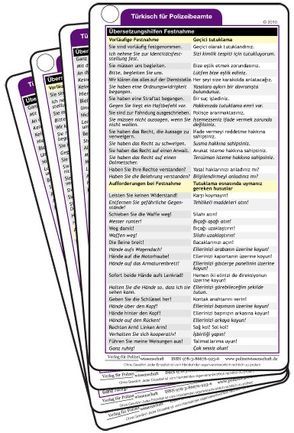Einsatzkarten Türkisch für Polizeibeamte von Seilheimer,  Andrea