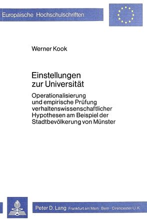 Einstellungen zur Universität von Kook,  Werner