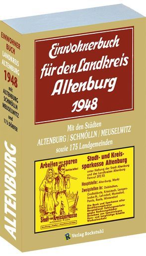 Einwohnerbuch Adressbuch für den Landkreis ALTENBURG 1948 von Rockstuhl,  Harald