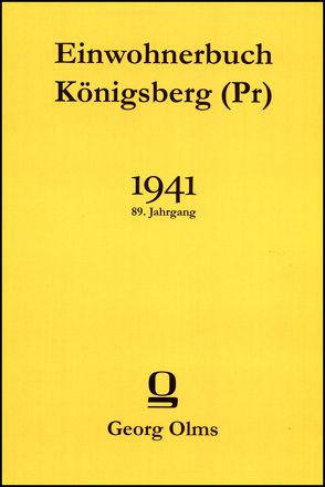 Einwohnerbuch Königsberg (Pr.) von Königsberger Verlagsanstalt GmbH