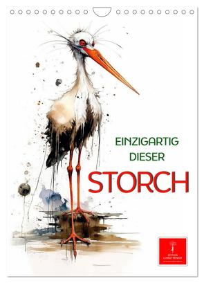 Einzigartig – dieser Storch (Wandkalender 2024 DIN A4 hoch), CALVENDO Monatskalender von Roder,  Peter