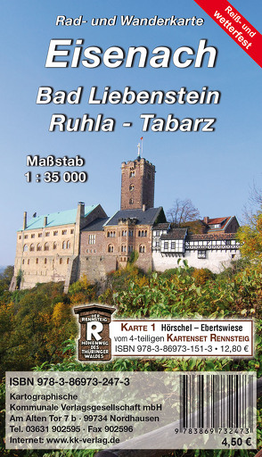 Eisenach – Bad Liebenstein – Ruhla – Tabarz von KKV Kartographische Kommunale Verlagsgesellschaft mbH