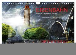 EISENBAHN – Dampf, Diesel und Strom (Wandkalender 2024 DIN A4 quer), CALVENDO Monatskalender von Fischer,  Harald