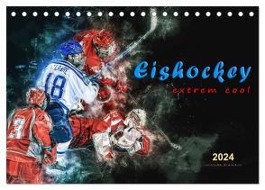 Eishockey – extrem cool (Tischkalender 2024 DIN A5 quer), CALVENDO Monatskalender von Roder,  Peter