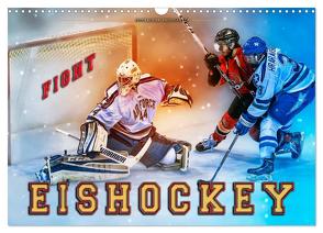 Eishockey – Fight (Wandkalender 2024 DIN A3 quer), CALVENDO Monatskalender von Roder,  Peter