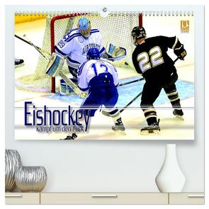 Eishockey – Kampf um den Puck (hochwertiger Premium Wandkalender 2024 DIN A2 quer), Kunstdruck in Hochglanz von Bleicher,  Renate