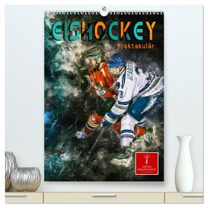 Eishockey spektakulär (hochwertiger Premium Wandkalender 2024 DIN A2 hoch), Kunstdruck in Hochglanz von Roder,  Peter