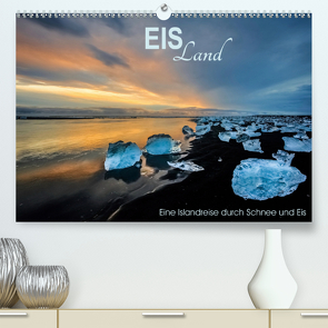 EISLand – Eine Islandreise durch Schnee und Eis (Premium, hochwertiger DIN A2 Wandkalender 2021, Kunstdruck in Hochglanz) von van der Wiel,  Irma