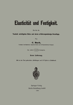 Elasticität und Festigkeit von von Bach,  Carl