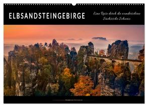 Elbsandsteingebirge – eine Reise durch die wunderschöne Sächsische Schweiz (Wandkalender 2024 DIN A2 quer), CALVENDO Monatskalender von Roder,  Peter