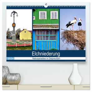 Elchniederung – Naturparadies in Ostpreußen (hochwertiger Premium Wandkalender 2024 DIN A2 quer), Kunstdruck in Hochglanz von von Loewis of Menar,  Henning