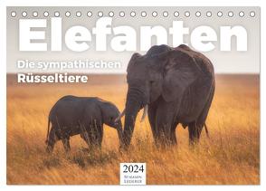 Elefanten – Die sympathischen Rüsseltiere (Tischkalender 2024 DIN A5 quer), CALVENDO Monatskalender von Lederer,  Benjamin