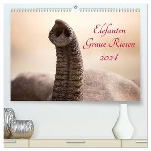 Elefanten – Graue Riesen (hochwertiger Premium Wandkalender 2024 DIN A2 quer), Kunstdruck in Hochglanz von und Holger Karius,  Kirsten