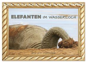 Elefanten im Wasserloch (Tischkalender 2024 DIN A5 quer), CALVENDO Monatskalender von Gerner,  Gabriele