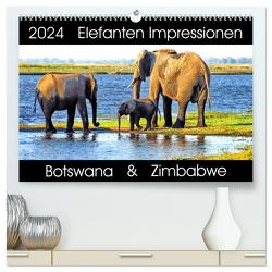 Elefanten Impressionen (hochwertiger Premium Wandkalender 2024 DIN A2 quer), Kunstdruck in Hochglanz von Fraatz,  Barbara