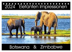 Elefanten Impressionen (Tischkalender 2024 DIN A5 quer), CALVENDO Monatskalender von Fraatz,  Barbara