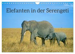 Elefanten in der Serengeti (Wandkalender 2024 DIN A4 quer), CALVENDO Monatskalender von Kuttig,  Siegfried