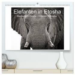 Elefanten in Etosha (hochwertiger Premium Wandkalender 2024 DIN A2 quer), Kunstdruck in Hochglanz von van der Wiel,  Irma