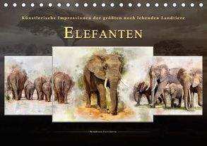 Elefanten – künstlerische Impressionen der größten noch lebenden Landtiere (Tischkalender 2018 DIN A5 quer) von Roder,  Peter