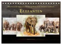 Elefanten – künstlerische Impressionen der größten noch lebenden Landtiere (Tischkalender 2024 DIN A5 quer), CALVENDO Monatskalender von Roder,  Peter