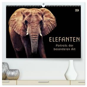 Elefanten – Portraits der besonderen Art (hochwertiger Premium Wandkalender 2024 DIN A2 quer), Kunstdruck in Hochglanz von Dölling,  AD DESIGN Photo + PhotoArt,  Angela