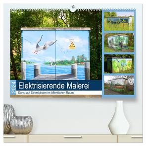 Elektrisierende Malerei 2024. Kunst auf Stromkästen im öffentlichen Raum (hochwertiger Premium Wandkalender 2024 DIN A2 quer), Kunstdruck in Hochglanz von Lehmann,  Steffani