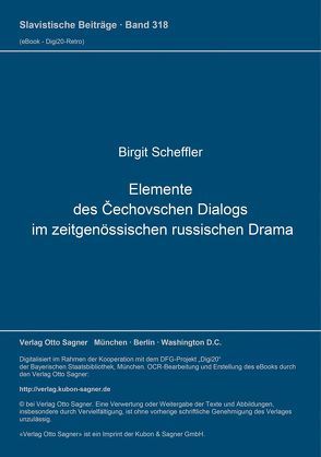 Elemente des Čechovschen Dialogs im zeitgenössischen russischen Drama von Scheffler,  Birgit