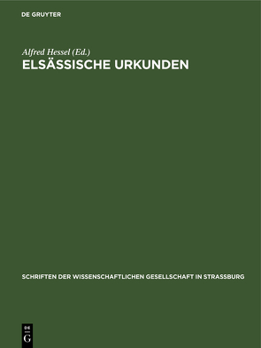 Elsässische Urkunden von Hessel,  Alfred