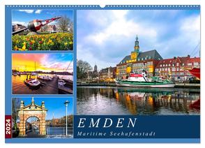 EMDEN maritime Seehafenstadt (Wandkalender 2024 DIN A2 quer), CALVENDO Monatskalender von Dreegmeyer,  Andrea