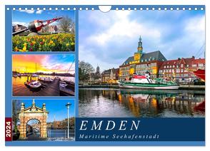 EMDEN maritime Seehafenstadt (Wandkalender 2024 DIN A4 quer), CALVENDO Monatskalender von Dreegmeyer,  Andrea