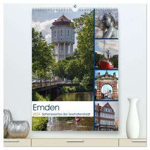 Emden – Sehenswertes der Seehafenstadt (hochwertiger Premium Wandkalender 2024 DIN A2 hoch), Kunstdruck in Hochglanz von Poetsch,  Rolf