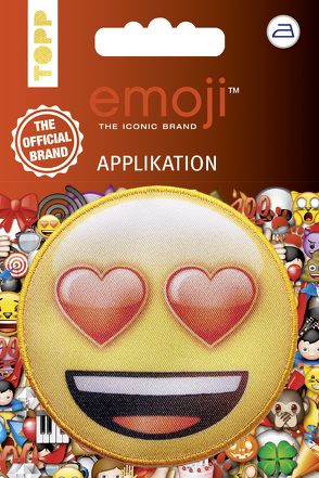 Emoji Applikation Lachen mit Herzaugen von frechverlag