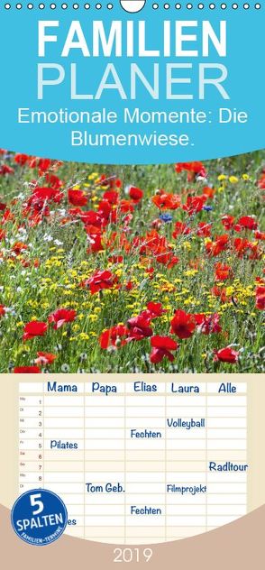 Emotionale Momente: Die Blumenwiese. – Familienplaner hoch (Wandkalender 2019 , 21 cm x 45 cm, hoch) von Gerlach GDT,  Ingo