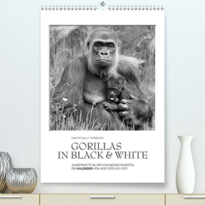 Emotionale Momente: Gorillas in black & white (Premium, hochwertiger DIN A2 Wandkalender 2021, Kunstdruck in Hochglanz) von Gerlach GDT,  Ingo