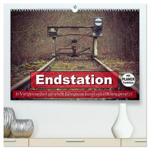 Endstation – In Vergessenheit geratene Bahngleise (hochwertiger Premium Wandkalender 2024 DIN A2 quer), Kunstdruck in Hochglanz von Wenk,  Marcel