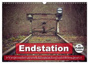 Endstation – In Vergessenheit geratene Bahngleise (Wandkalender 2024 DIN A3 quer), CALVENDO Monatskalender von Wenk,  Marcel