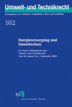 Energieversorgung und Umweltschutz von Hendler,  Reinhard, Marburger,  Peter, Reiff,  Peter, Schröder,  Meinhard