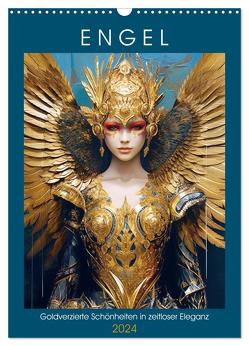 Engel. Goldverzierte Schönheiten in zeitloser Eleganz (Wandkalender 2024 DIN A3 hoch), CALVENDO Monatskalender von Hurley,  Rose