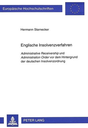Englische Insolvenzverfahren von Starnecker,  Hermann