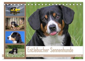 Entlebucher Sennenhunde Emma und Luna (Tischkalender 2024 DIN A5 quer), CALVENDO Monatskalender von SchnelleWelten,  SchnelleWelten