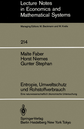 Entropie, Umweltschutz und Rohstoffverbrauch von Faber,  Malte, Freytag,  Lutz, Niemes,  Horst, Stephan,  Gunter