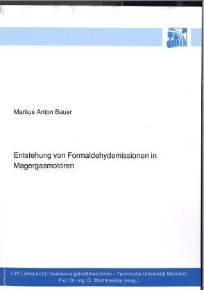 Entstehung von Formaldehydemissionen in Magergasmotoren von Bauer,  Markus Anton