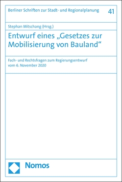 Entwurf eines „Gesetzes zur Mobilisierung von Bauland“ von Mitschang,  Stephan