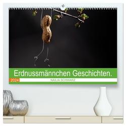 Erdnussmännchen Geschichten. (hochwertiger Premium Wandkalender 2024 DIN A2 quer), Kunstdruck in Hochglanz von Schwarz,  Nailia
