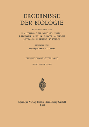 Ergebnisse der Biologie von Autrum,  Hansjochem