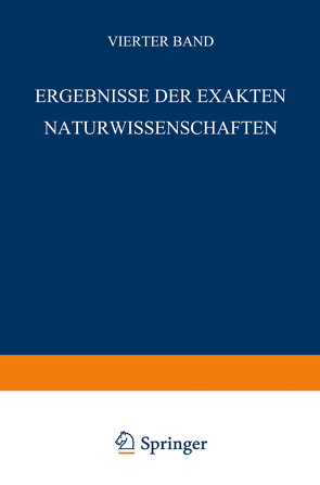 Ergebnisse der Exakten Naturwissenschaften von Schriftleitung der "Naturwissenschaften",  NA