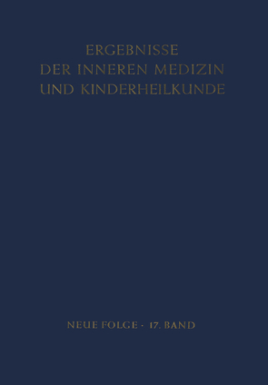 Ergebnisse der Inneren Medizin und Kinderheilkunde von Heilmeyer,  L., Rudder,  B. De, Schoen,  R.