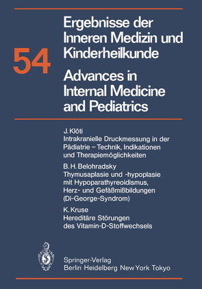 Ergebnisse der Inneren Medizin und Kinderheilkunde / Advances in Internal Medicine and Pediatrics von Frick,  P., Harnack,  G.-A. von, Kochsiek,  K., Martini,  G. A., Prader,  A.