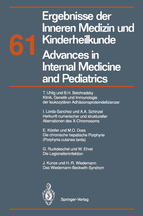 Ergebnisse der Inneren Medizin und Kinderheilkunde / Advances in Internal Medicine and Pediatrics von Brandis,  M., Fanconi,  A., Frick,  P., Kochsiek,  K., Riecken,  E. O.